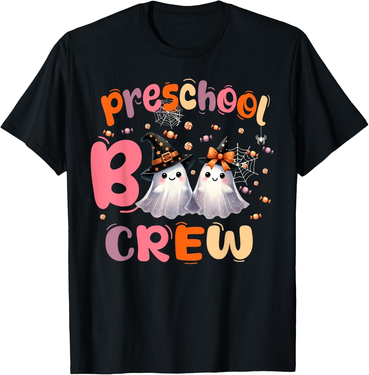 Retro Preschool boo crew Halloween Costume Preschool kids T-Shirt - T-Shirt | Black