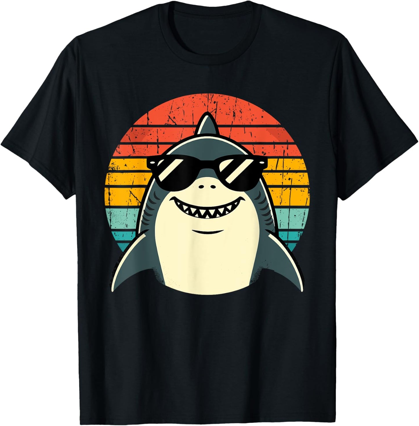 Shark with Sunglasses Animal Sharks T-Shirt - T-Shirt | Black