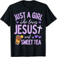 Just A Girl Who Loves Jesus and Sweet Tea Christian Cute T-Shirt - T-Shirt | Black
