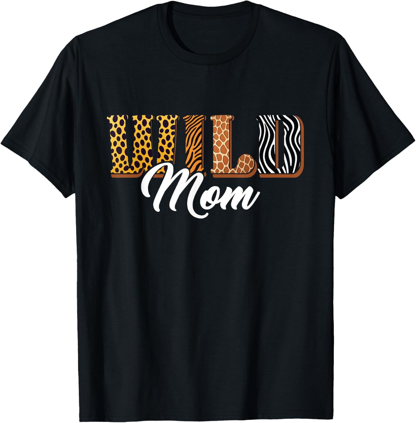 Wild Mom Zoo Safari Jungle Animal Birthday Matching Family T-Shirt - T-Shirt | Black