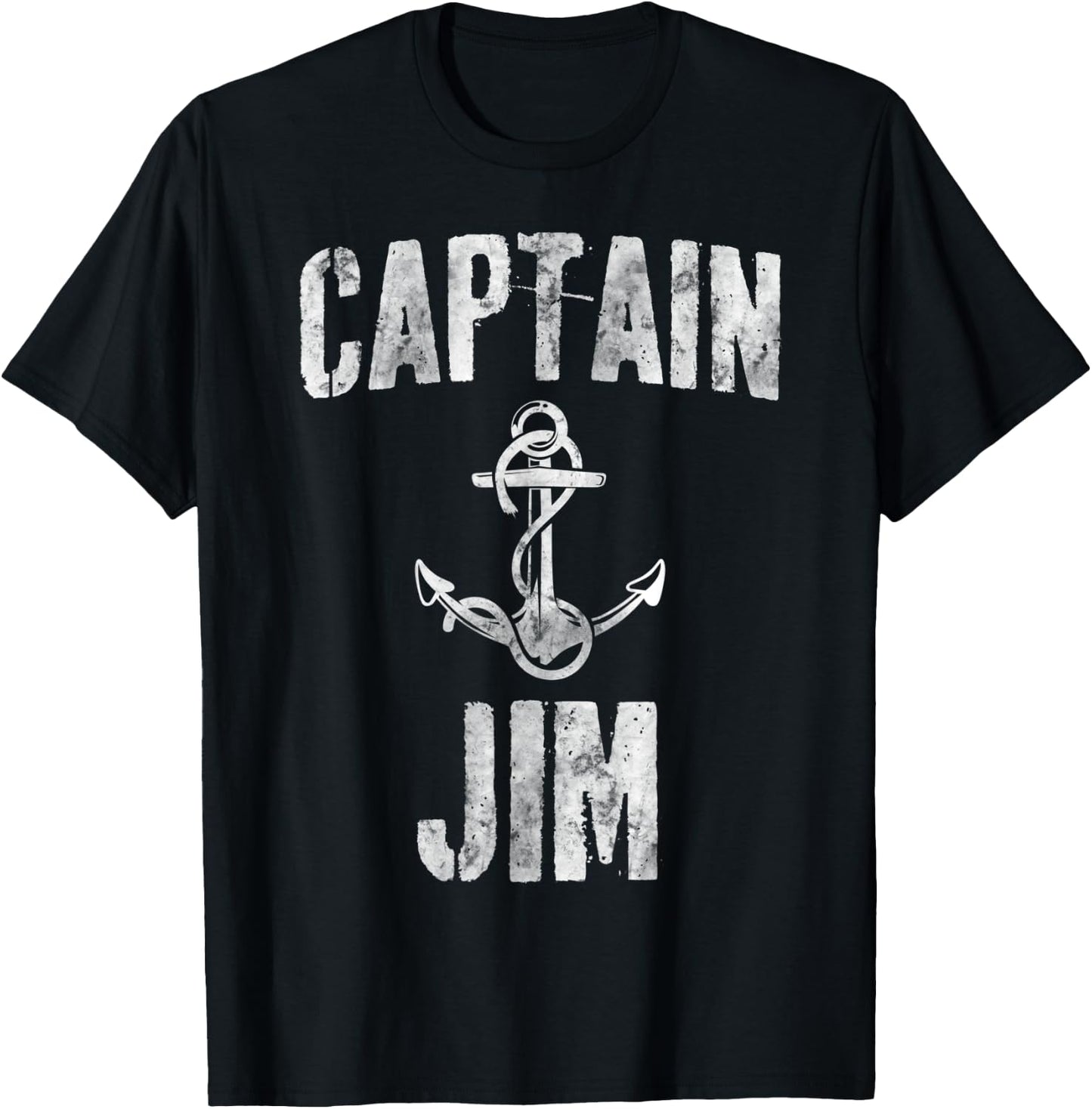 Funny Personalized Boating Shirt First Name Captain Jim T-Shirt - T-Shirt | Black