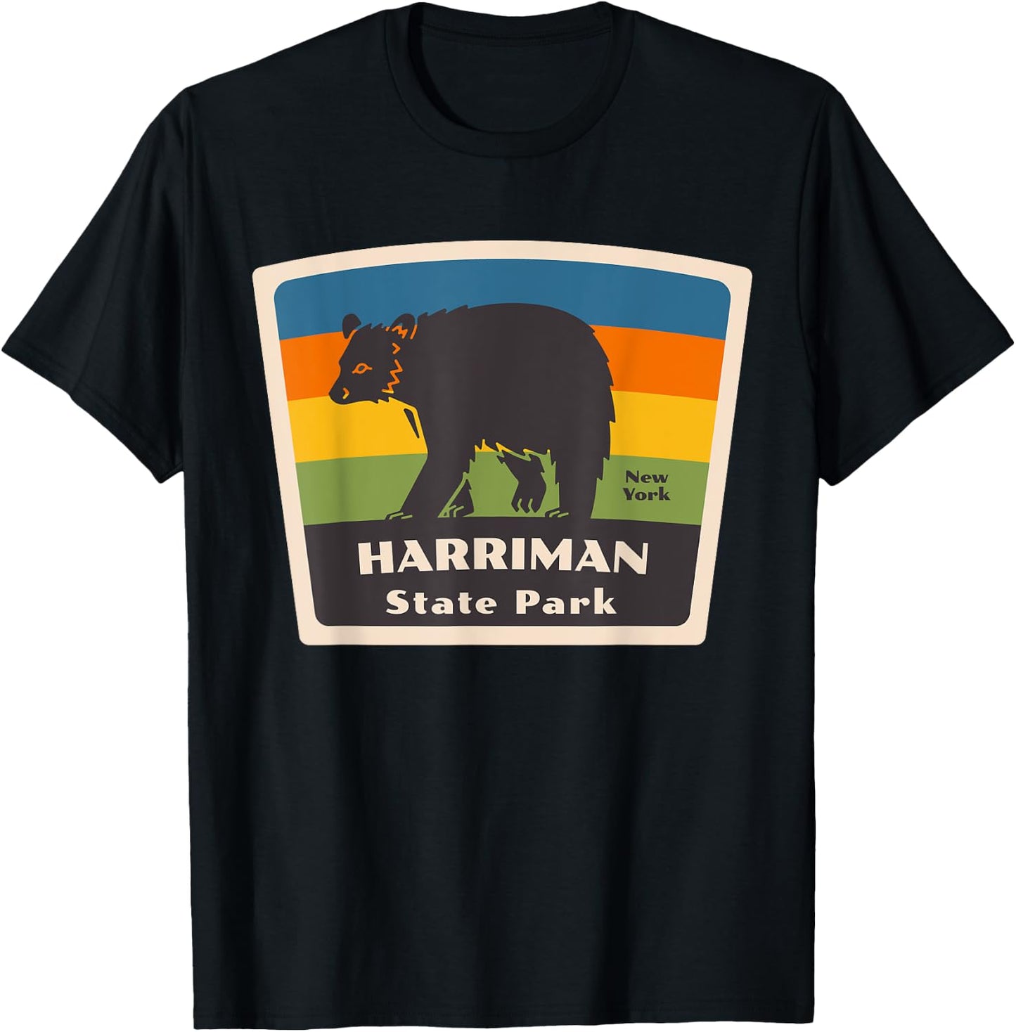 Harriman State Park New York Bear NY Souvenir Vacation T-Shirt - T-Shirt | Black
