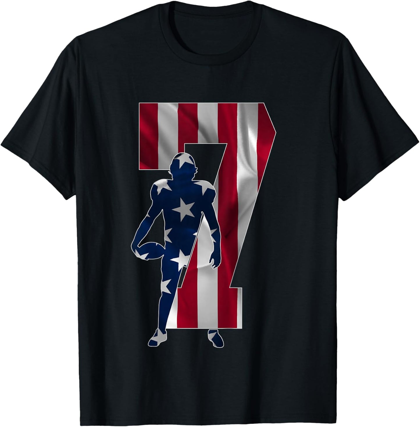 Number 7 Years Football 7th Birthday T-Shirt - T-Shirt | Black