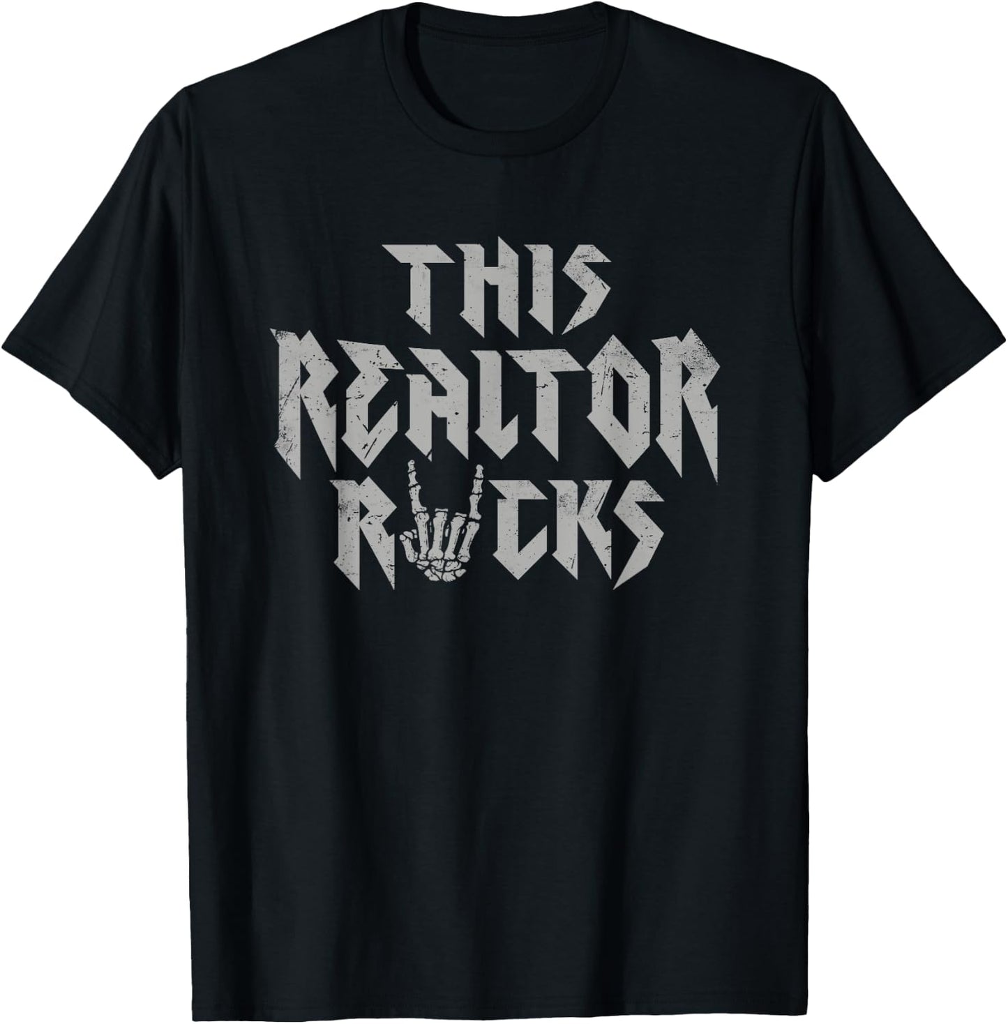 This Realtor Rocks Rock Music Lover Real Estate Agent T-Shirt - T-Shirt | Black