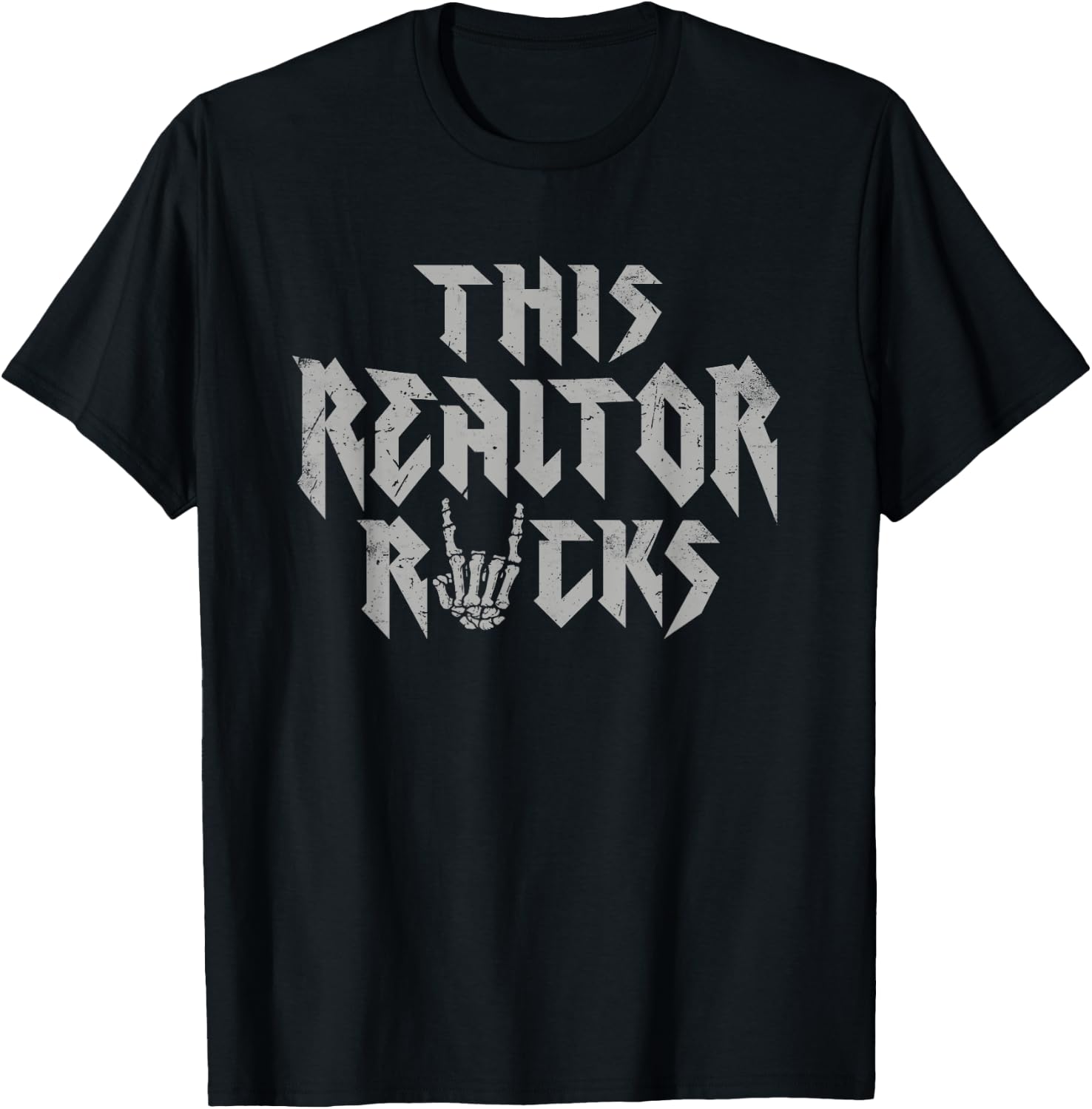 This Realtor Rocks Rock Music Lover Real Estate Agent T-Shirt - T-Shirt | Black