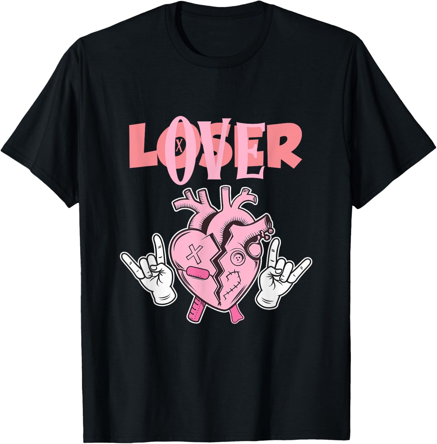 Pink Drip Heart Loser Lover T-Shirt - T-Shirt | Black