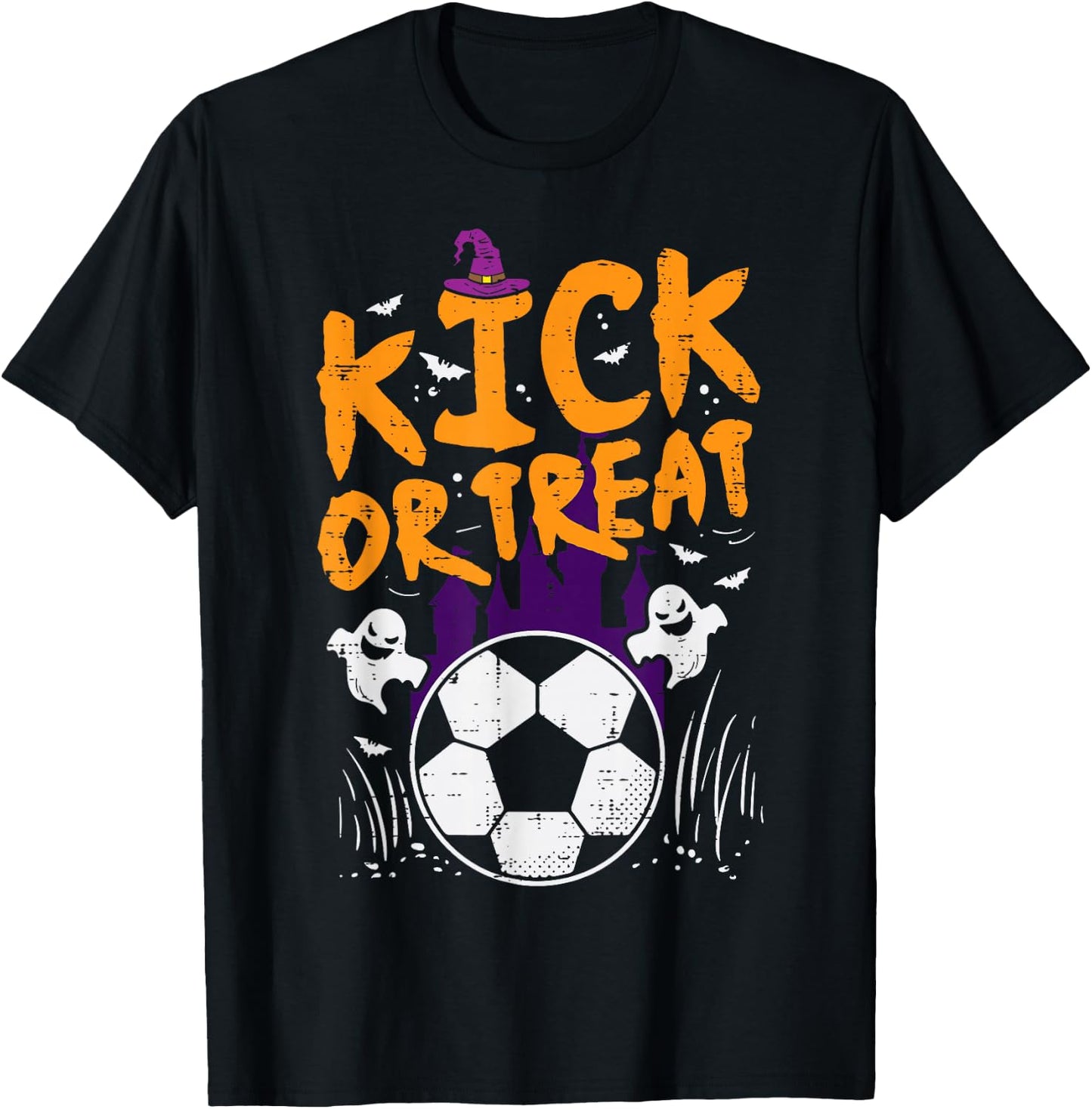 Halloween Soccer Kick Or Treat Football Costume Boys Kid Men T-Shirt - T-Shirt | Black