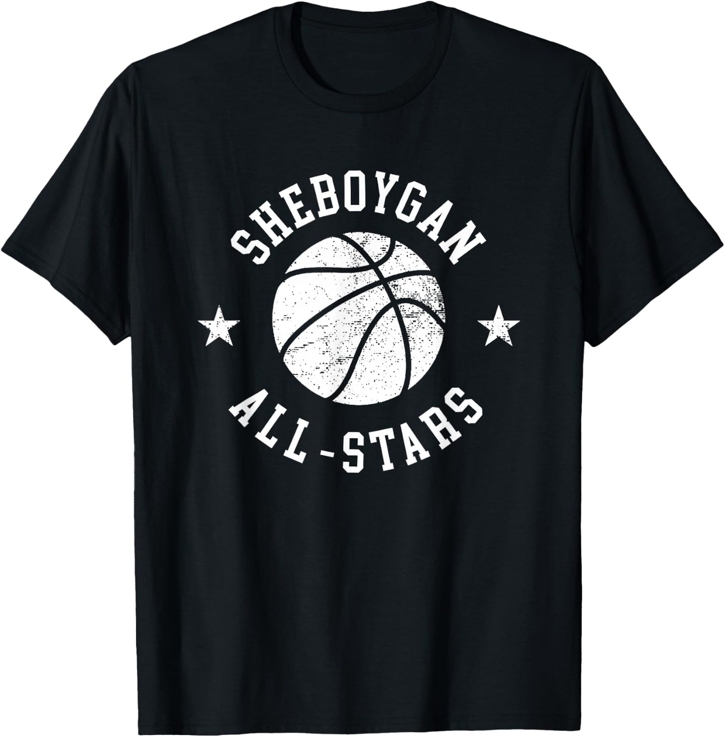 Sheboygan Vintage All-Stars Retro 80s Basketball T-Shirt - T-Shirt | Black