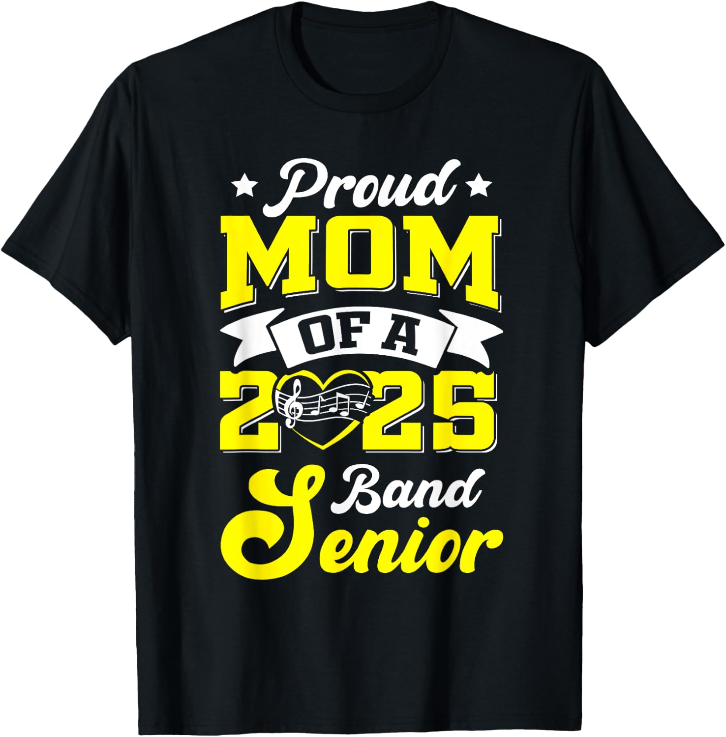 Band Senior 2025 Mom Class of 2025 Graduation T-Shirt - T-Shirt | Black