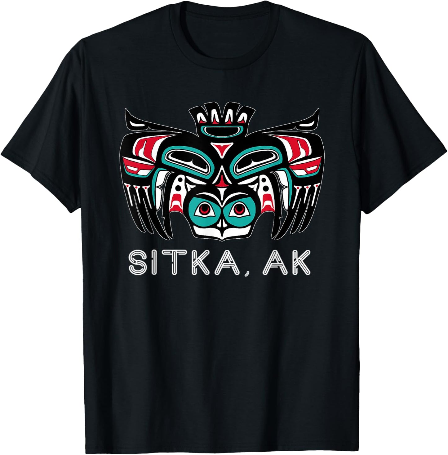 Sitka Alaska Native American Art Style Tlingit Owl Spirit T-Shirt - T-Shirt | Black