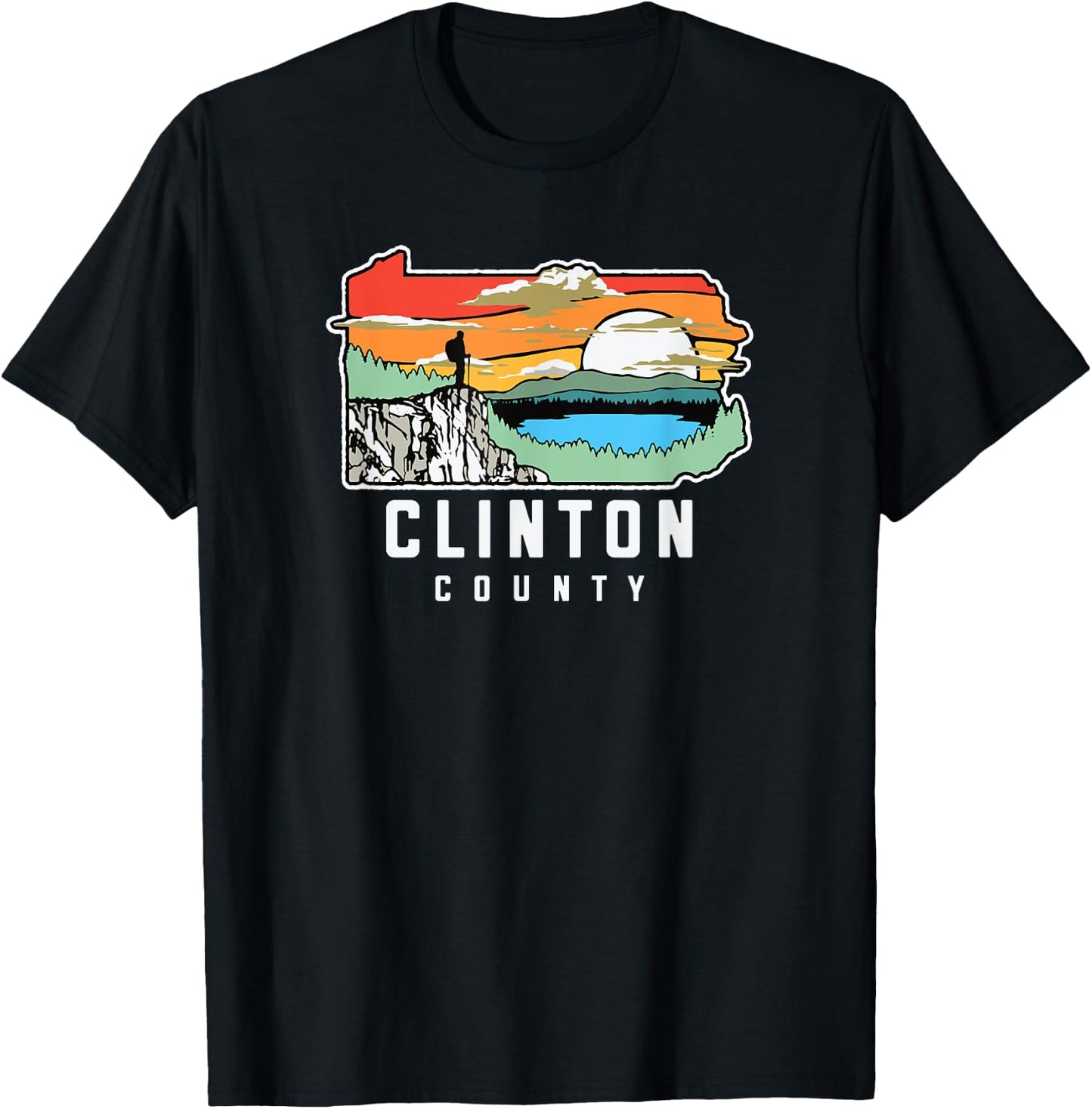 Clinton County Pennsylvania Nature Outdoor Hiking T-Shirt - T-Shirt | Black