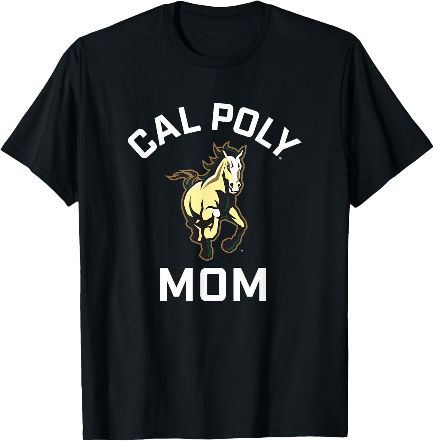 Cal Poly Mustangs Arched Mom T-Shirt - T-Shirt | Black