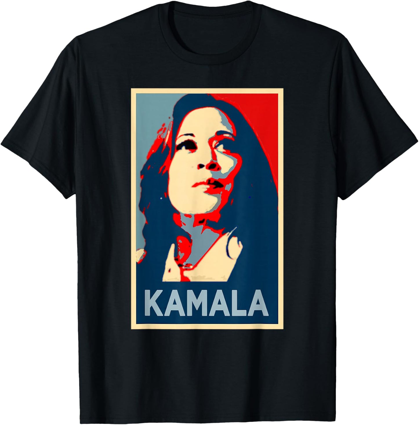 KAMALA Harris Walz 2024 Face Portrait Obama Poster Freedom T-Shirt - T-Shirt | Black