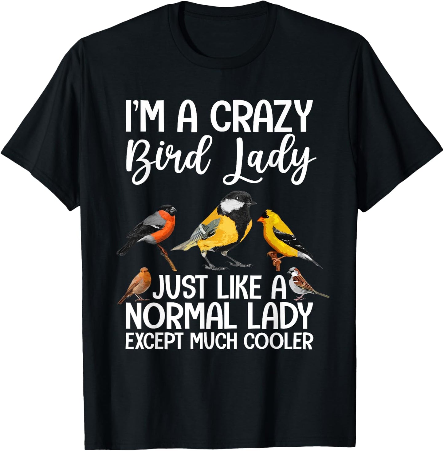 Funny Bird Lady Design Girls Birding Bird Lovers T-Shirt - T-Shirt | Black