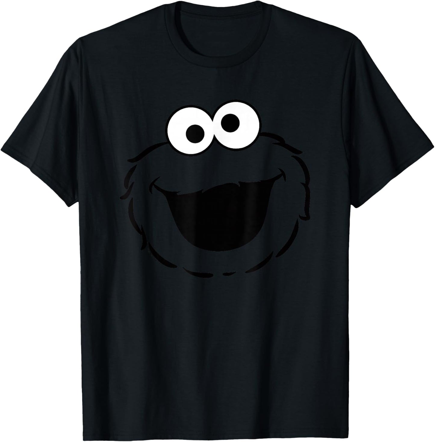 Sesame Street Cookie Monster Full Face Halloween Costume T-Shirt - T-Shirt | Black