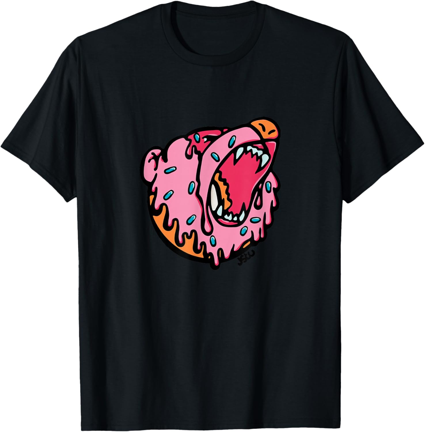 Morejstu Merch Jstu Dough Bear Merch Donut Tiger T-Shirt - T-Shirt | Black