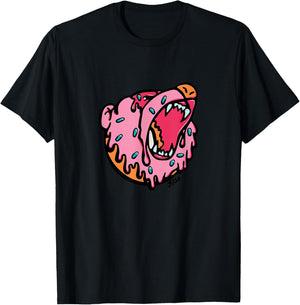 Morejstu Merch Jstu Dough Bear Merch Donut Tiger T-Shirt - T-Shirt | Black