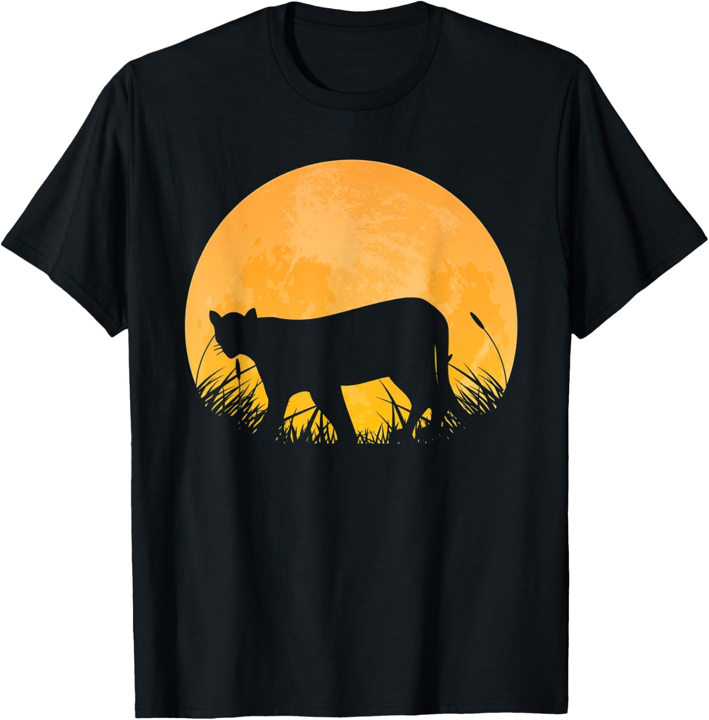Cougar Easy Halloween Outfit Puma Animal Moon Costume Gift T-Shirt - T-Shirt | Black