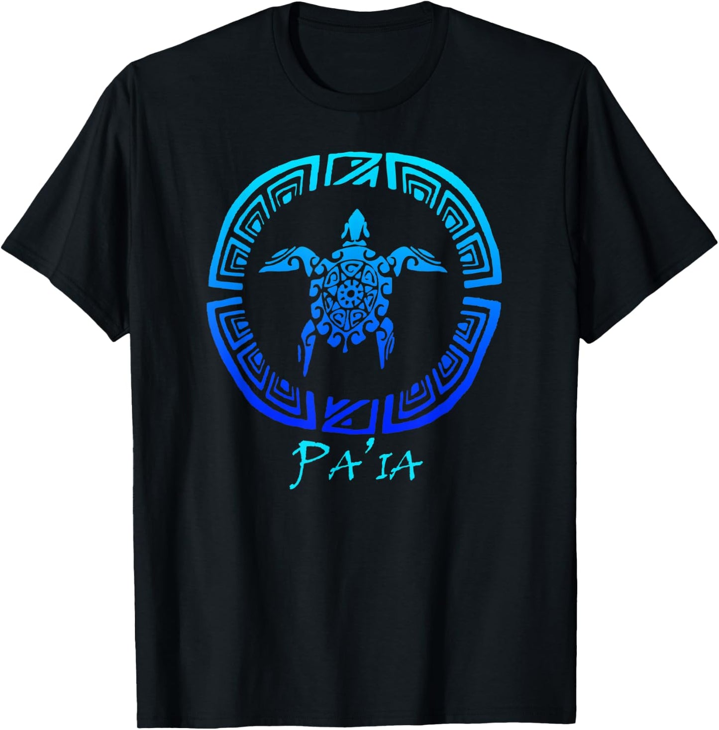 Paia, Maui Vintage Retro Tribal Turtle Vacation T-Shirt - T-Shirt | Black