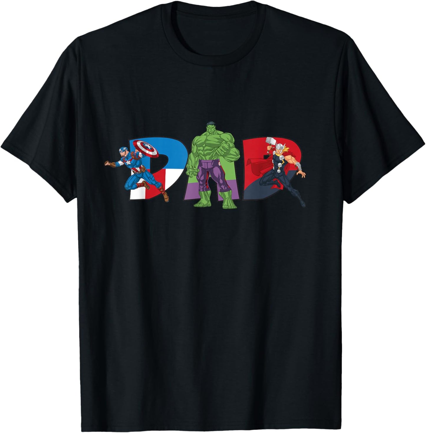 Marvel Avengers Team Dad Father's Day Family Trip Birthday T-Shirt - T-Shirt | Black
