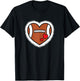 Cute American Football Heart Football Lover Women Girls Kids T-Shirt - T-Shirt | Black