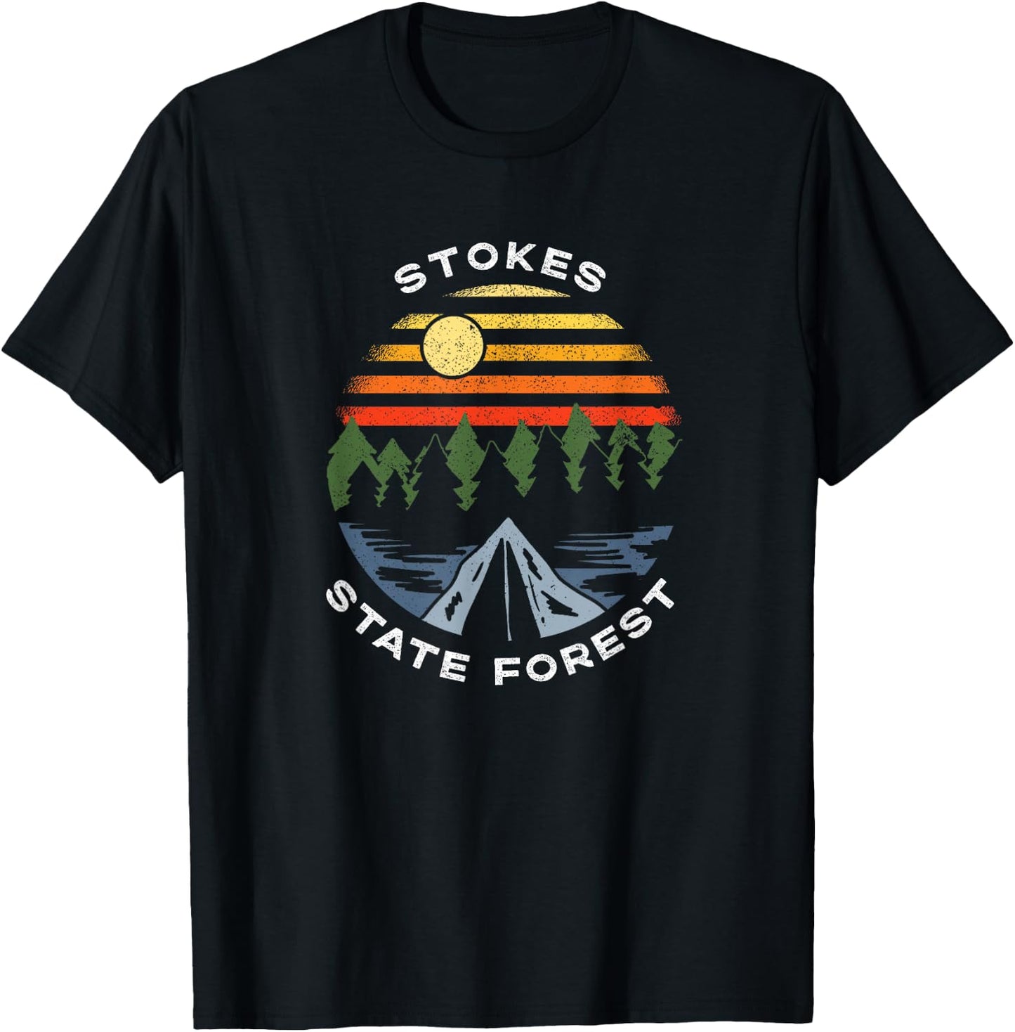 Stokes State Forest New Jersey Vacation Camping Souvenir T-Shirt - T-Shirt | Black