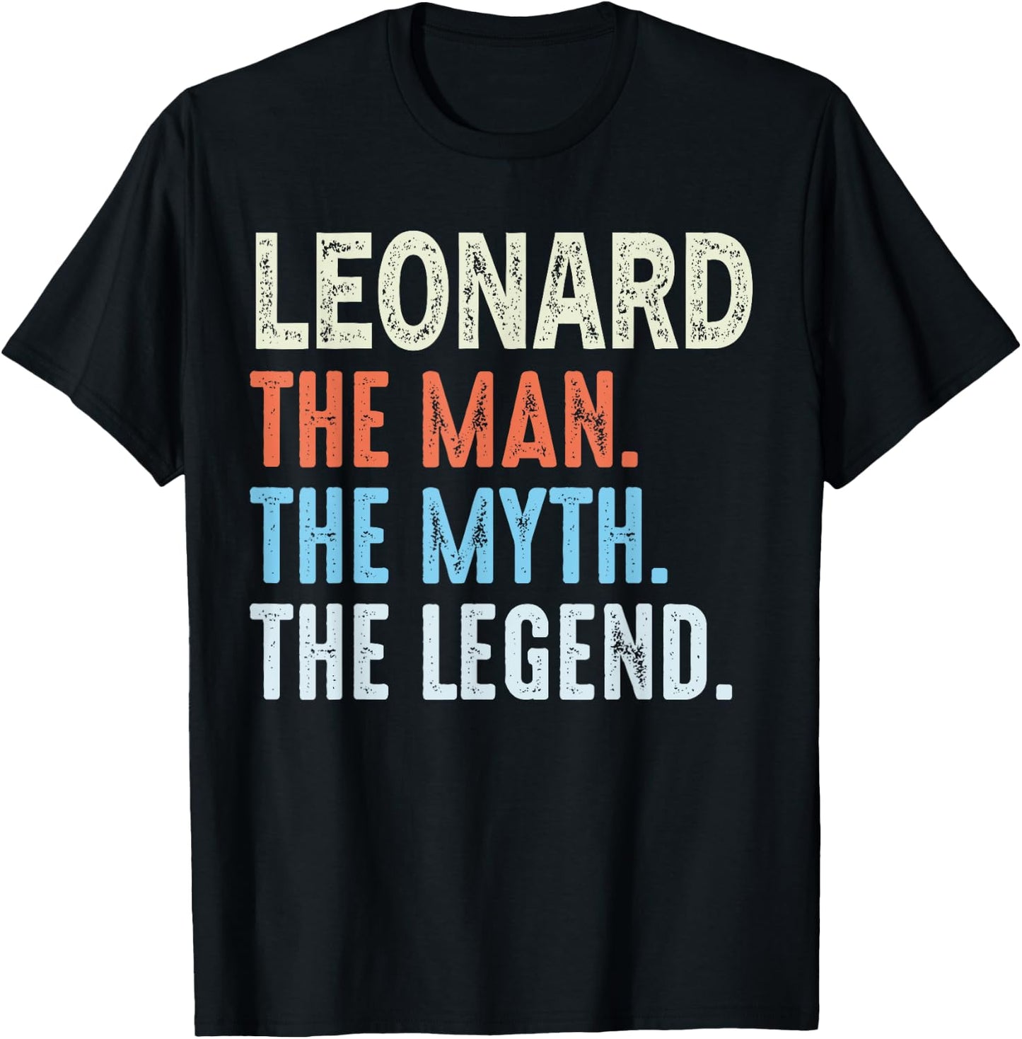 Leonard The Legend Name Personalized Cute Idea Men Vintage T-Shirt - T-Shirt | Black