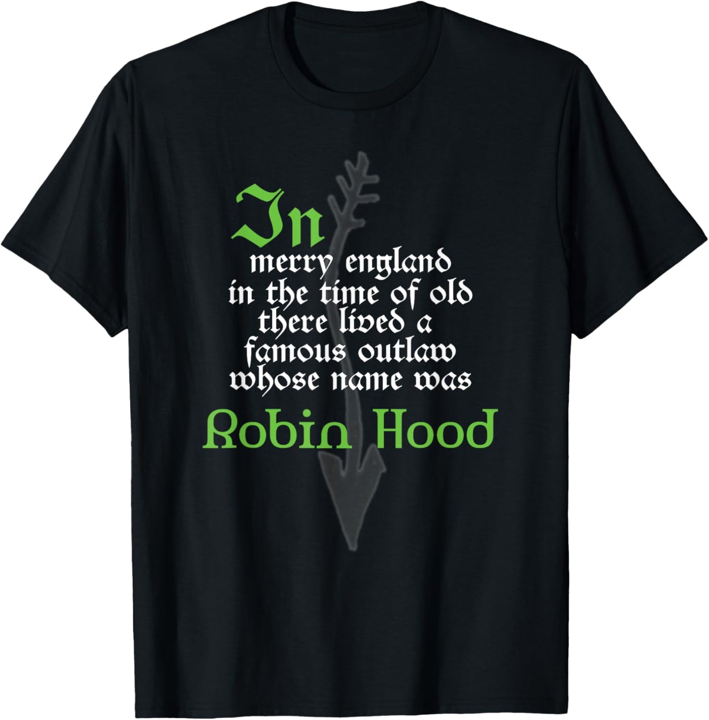 Robin Hood T Shirt for Book Lovers and Literature Fans T-Shirt - T-Shirt | Black