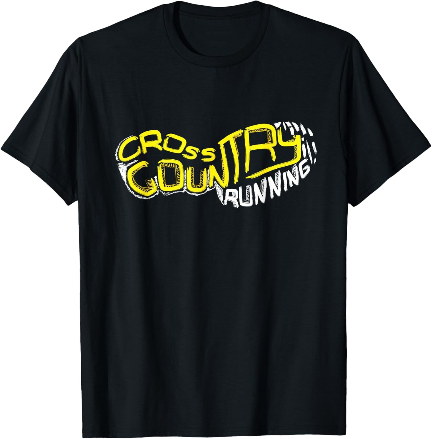 Cross Country Running Shoe Imprint CC Runner Gift T-Shirt - T-Shirt | Black