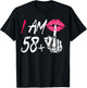 I Am 58 Plus 1 Middle Finger Funny 59th Women's Birthday T-Shirt - T-Shirt | Black