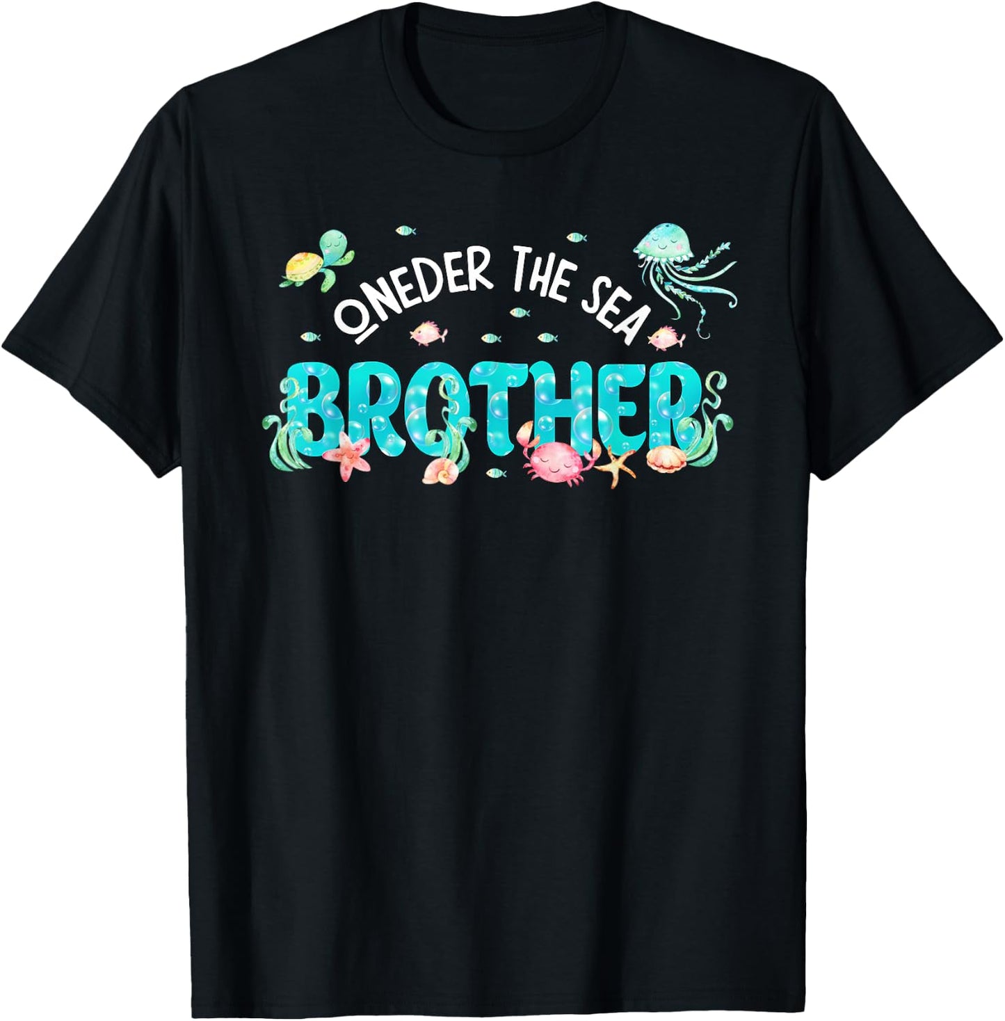 Under Sea Brother Birthday Girl Boy Matching Family Party T-Shirt - T-Shirt | Black