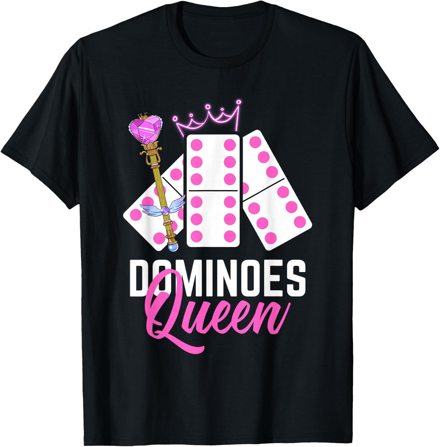Dominoes Queen Domino Player Dominoes Lover T-Shirt - T-Shirt | Black
