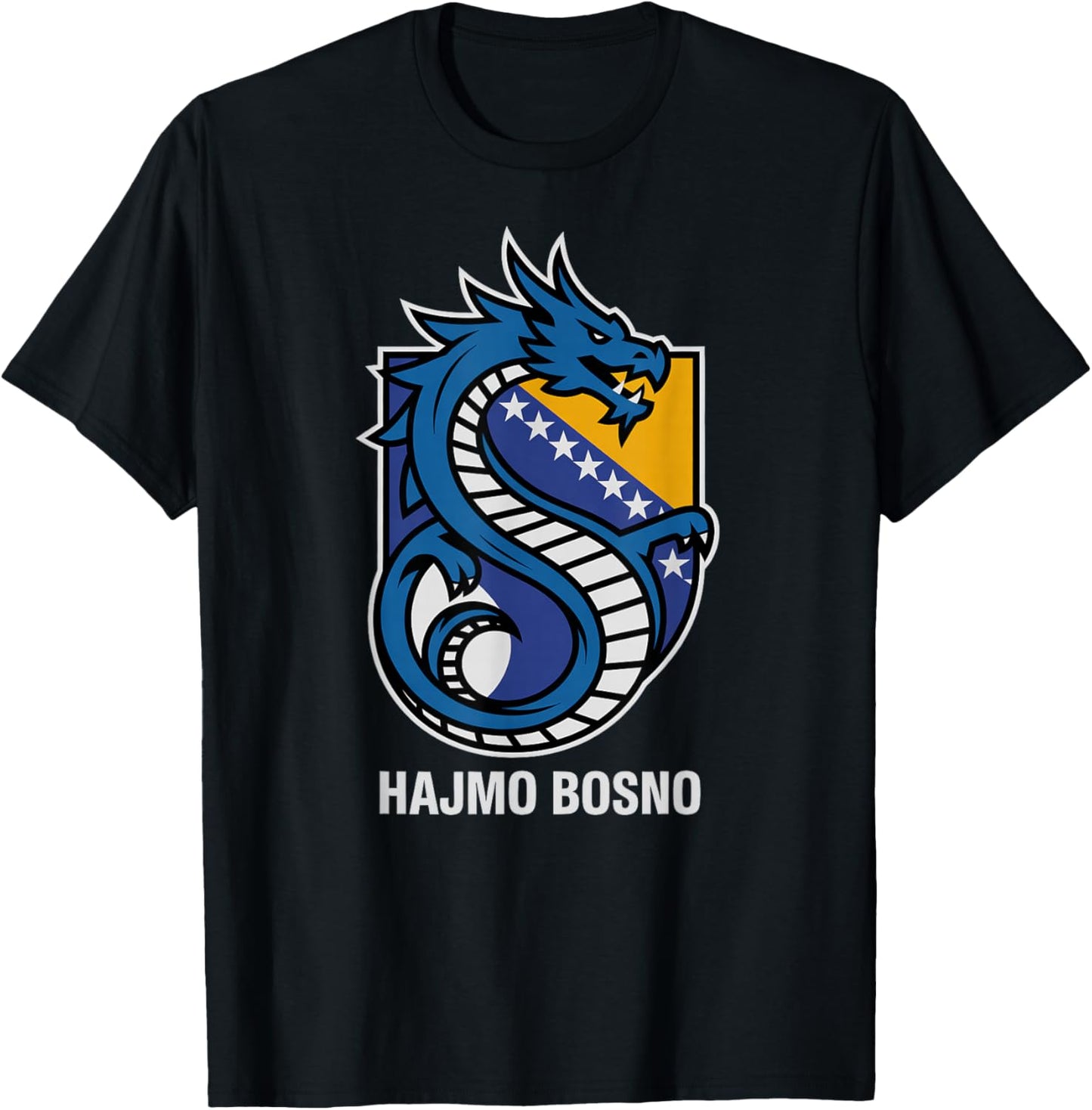 National Bosnia Herzegovina HAJMO BOSNO Country Pride Cheer T-Shirt - T-Shirt | Black