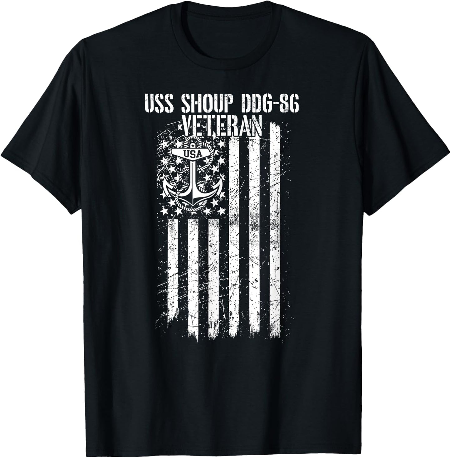 USS Shoup DDG-86 Destroyer Veteran T-Shirt - T-Shirt | Black