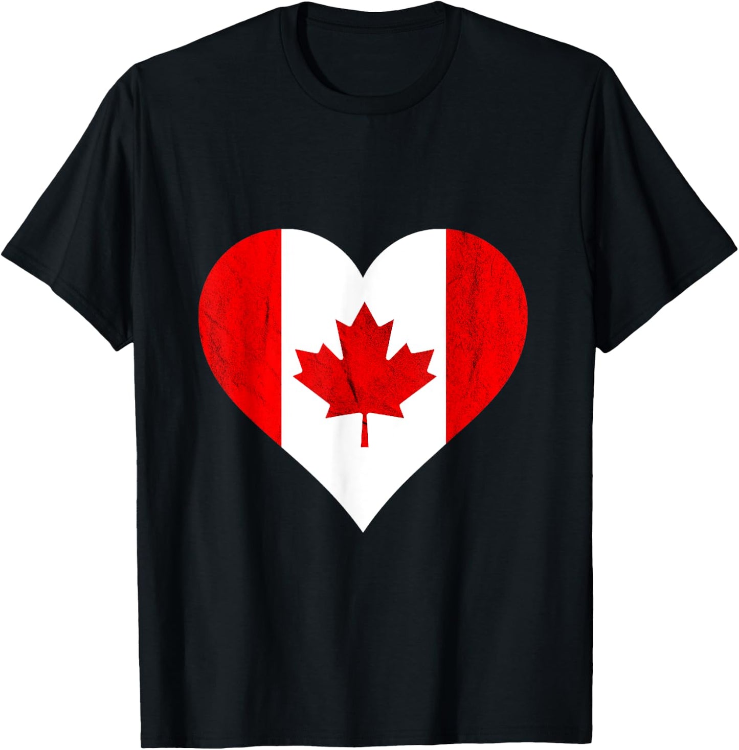 Canada Heart Canadian Flag Maple Leaf Canadian Roots T-Shirt - T-Shirt | Black
