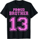 Proud Volleyball Brother Number 13 P T-Shirt - T-Shirt | Black