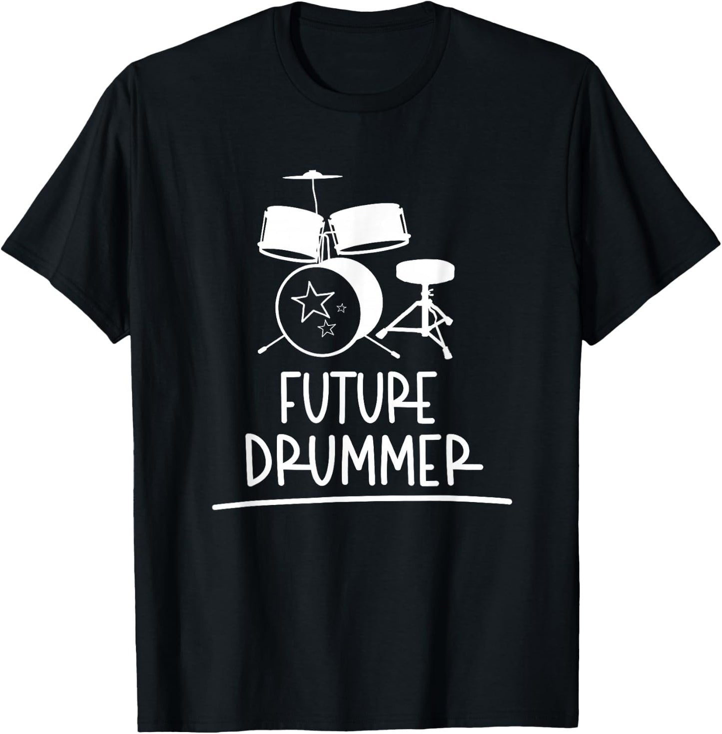 Future Drummer Drum Themed Casual Wear for Toddler Kids T-Shirt - T-Shirt | Black