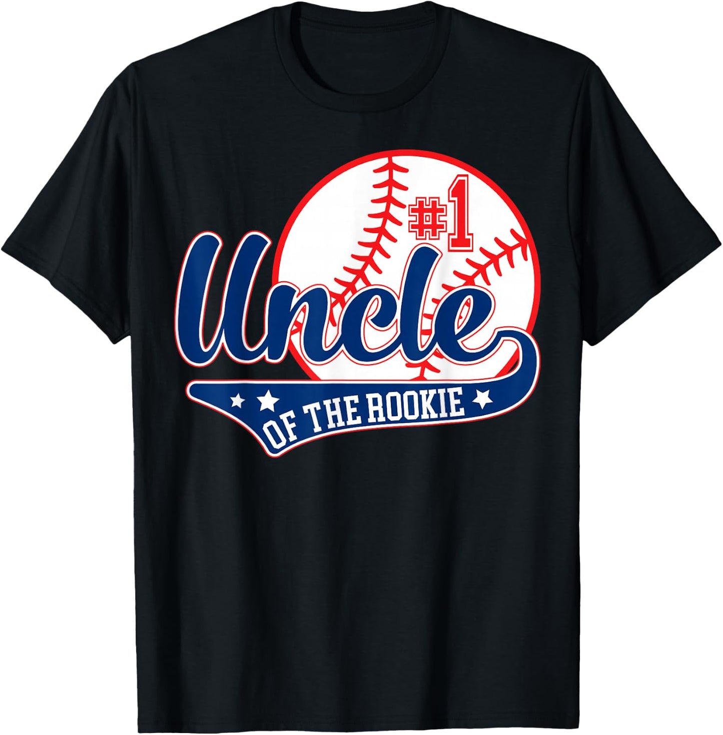 Uncle Rookie of Year 1st Birthday Baseball Theme Matching T-Shirt - T-Shirt | Black