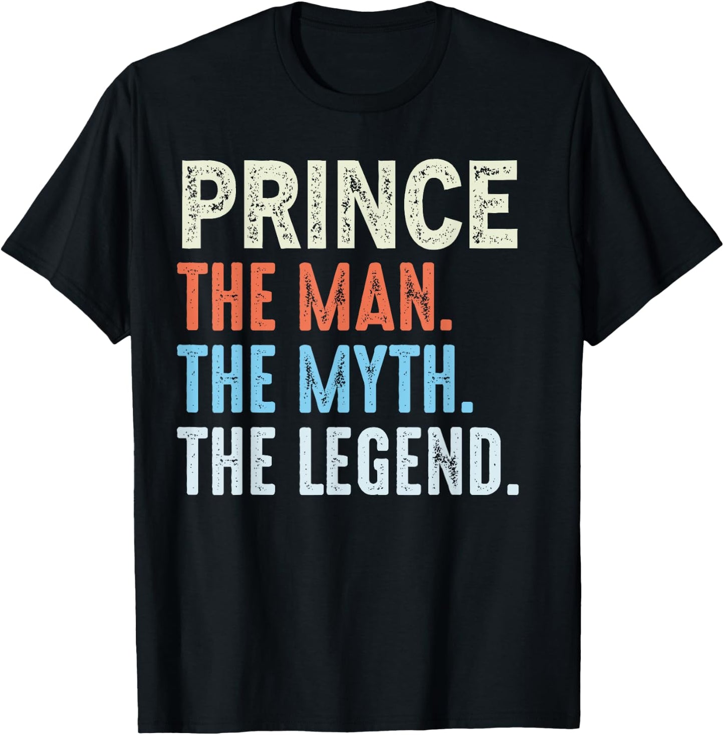 Prince The Legend Name Personalized Cute Idea Men Vintage T-Shirt - T-Shirt | Black