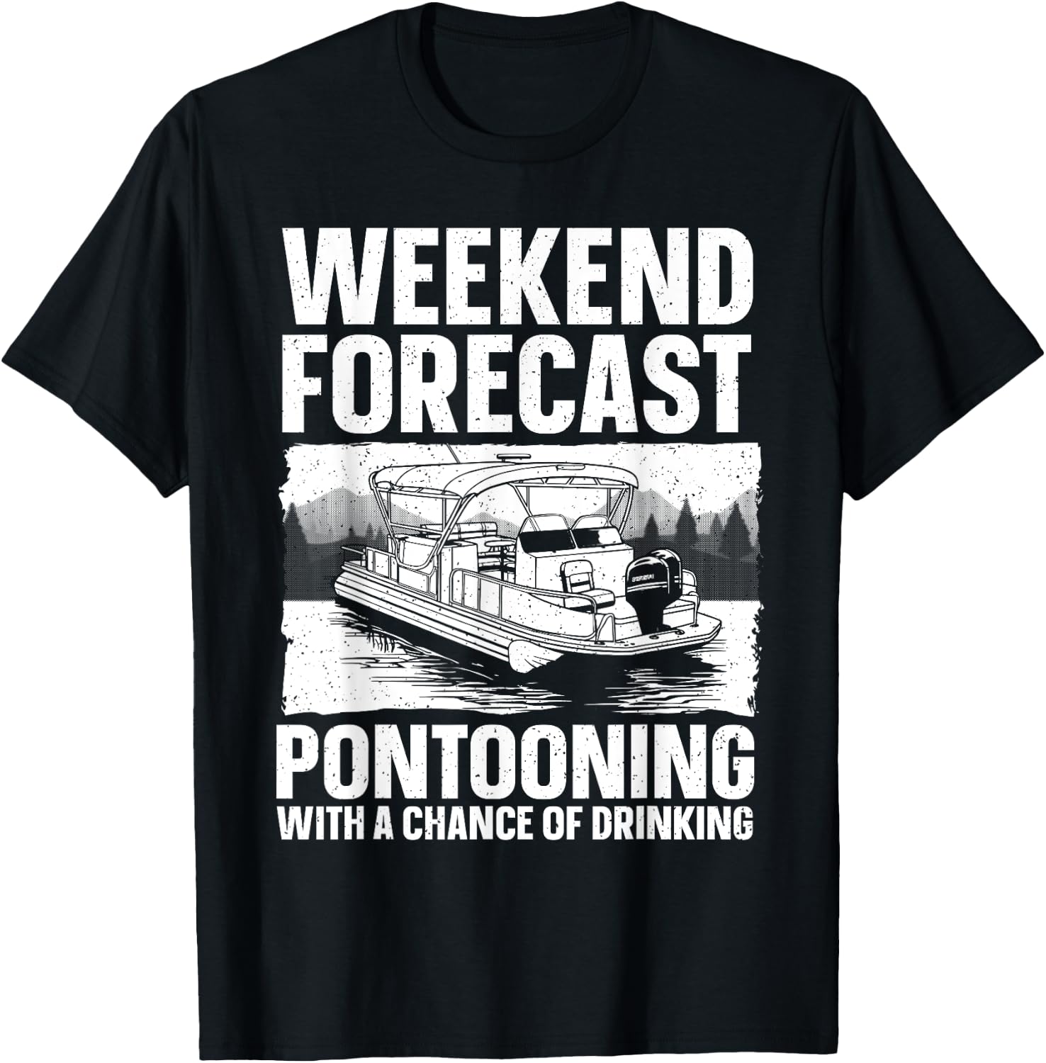 Funny Pontoon Boat Art Women Lake Boating Captain T-Shirt - T-Shirt | Black