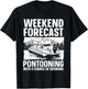 Funny Pontoon Boat Art Women Lake Boating Captain T-Shirt - T-Shirt | Black
