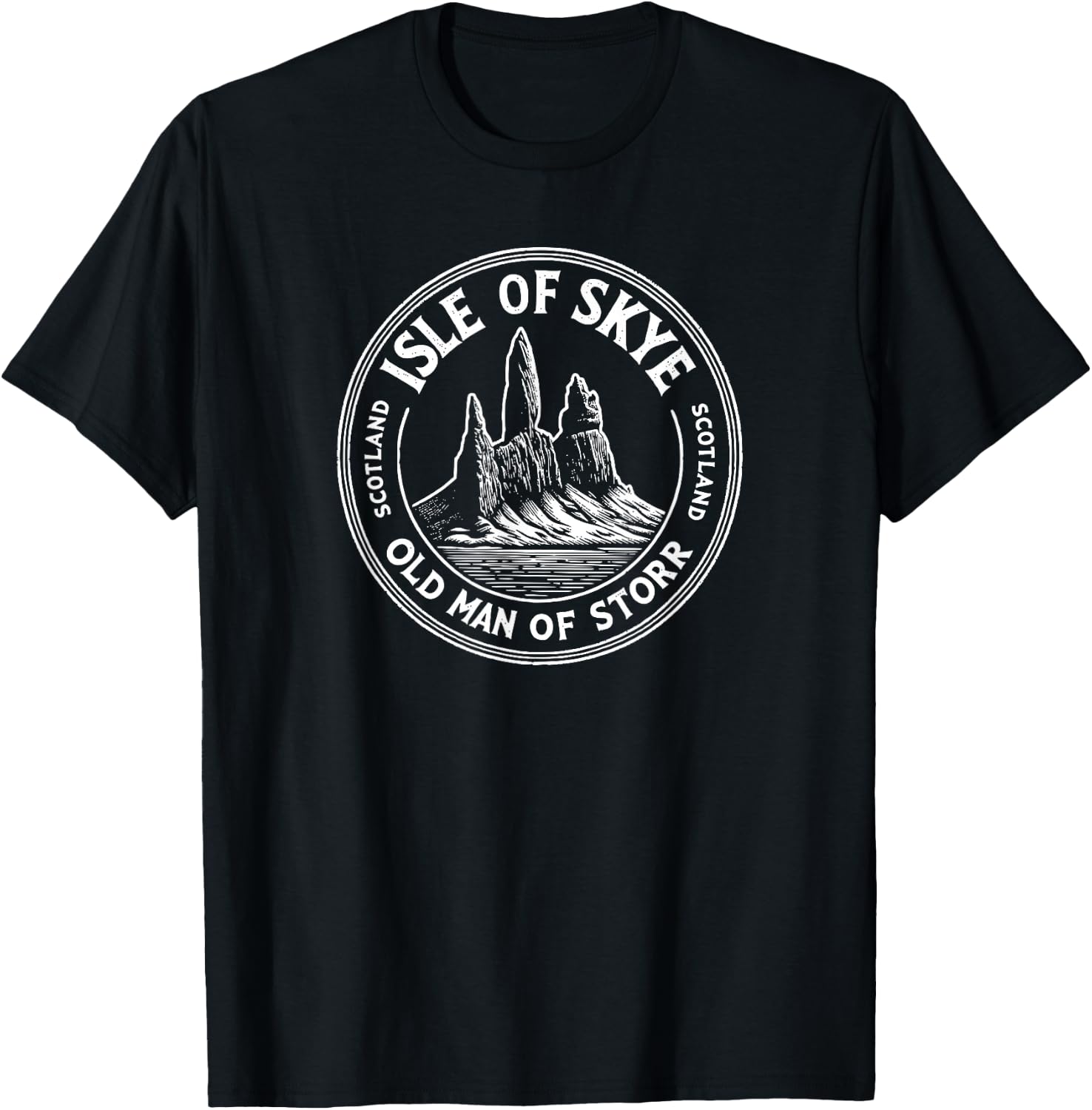 Isle of Skye Scotland Old Man of Storr Formation T-Shirt - T-Shirt | Black