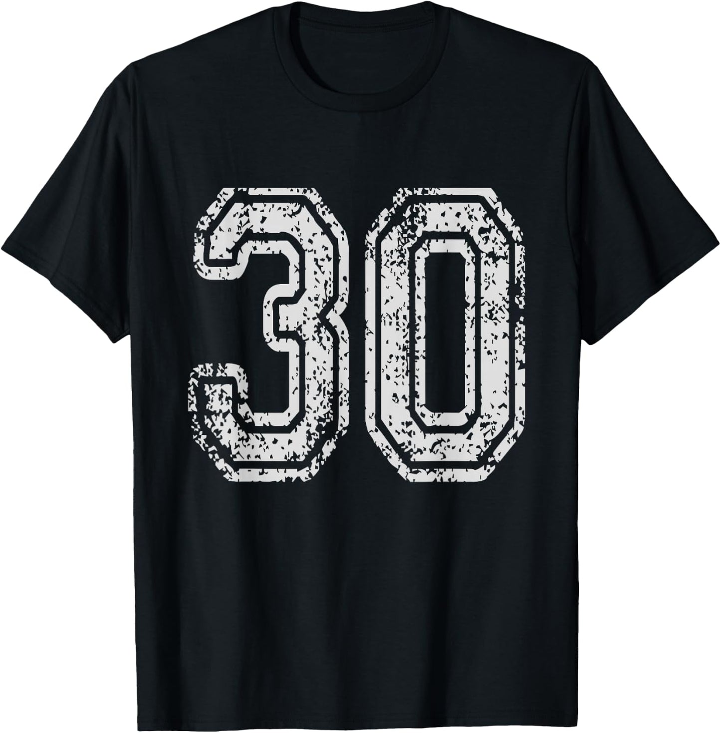 Team Jersey Uniforms Number 30 School Sports 30th Birthday T-Shirt - T-Shirt | Black