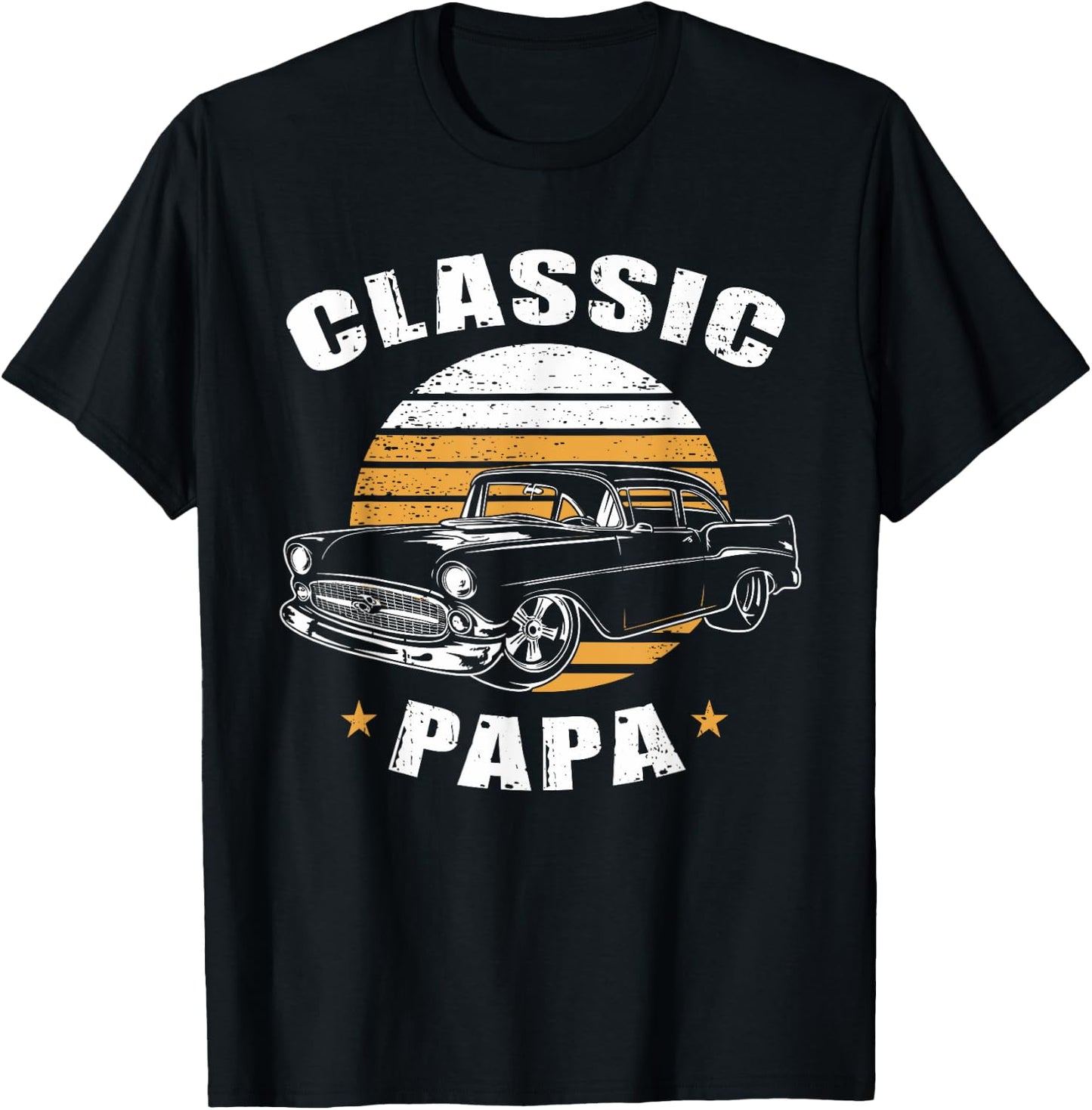 Papa Vintage Retro Classic Funny Car Lover Enthusiast T-Shirt - T-Shirt | Black