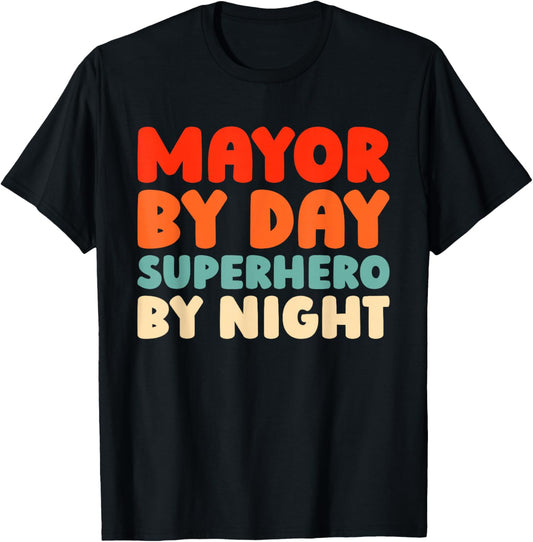 Retro Mayor - Local Leader Public Office Vintage Mayor T-Shirt - T-Shirt | Black