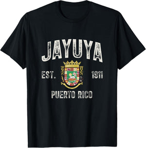 Jayuya City In Puerto Rico Est 1911, Puerto Rico Armorial T-Shirt - T-Shirt | Black