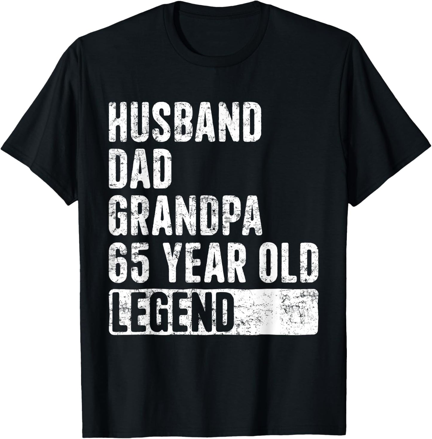 Husband Dad Grandpa 65 Year Old Legend 65th Birthday T-Shirt - T-Shirt | Black