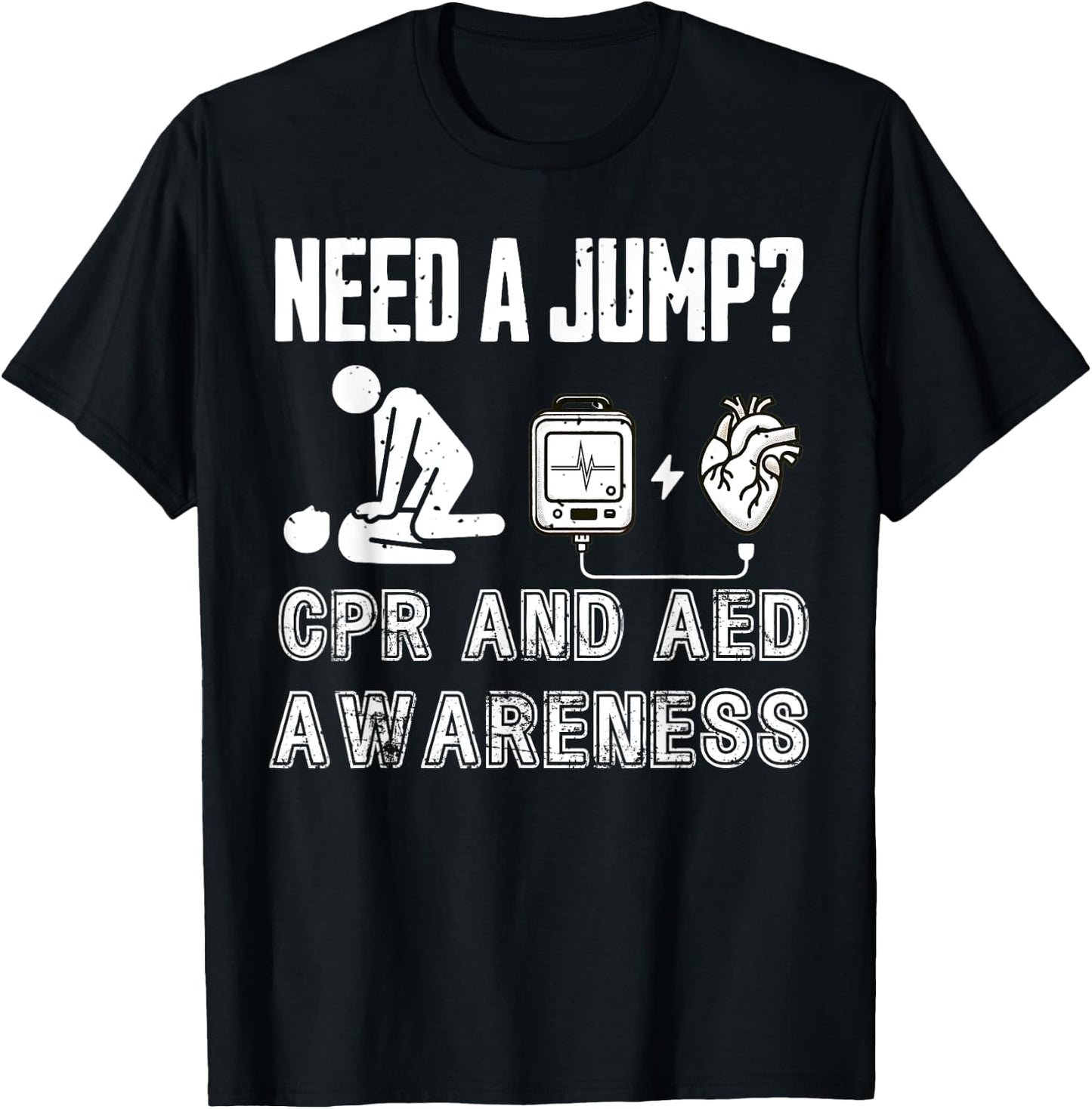 Funny National CPR and AED Awareness Week 2024 Men's Women's T-Shirt - T-Shirt | Black