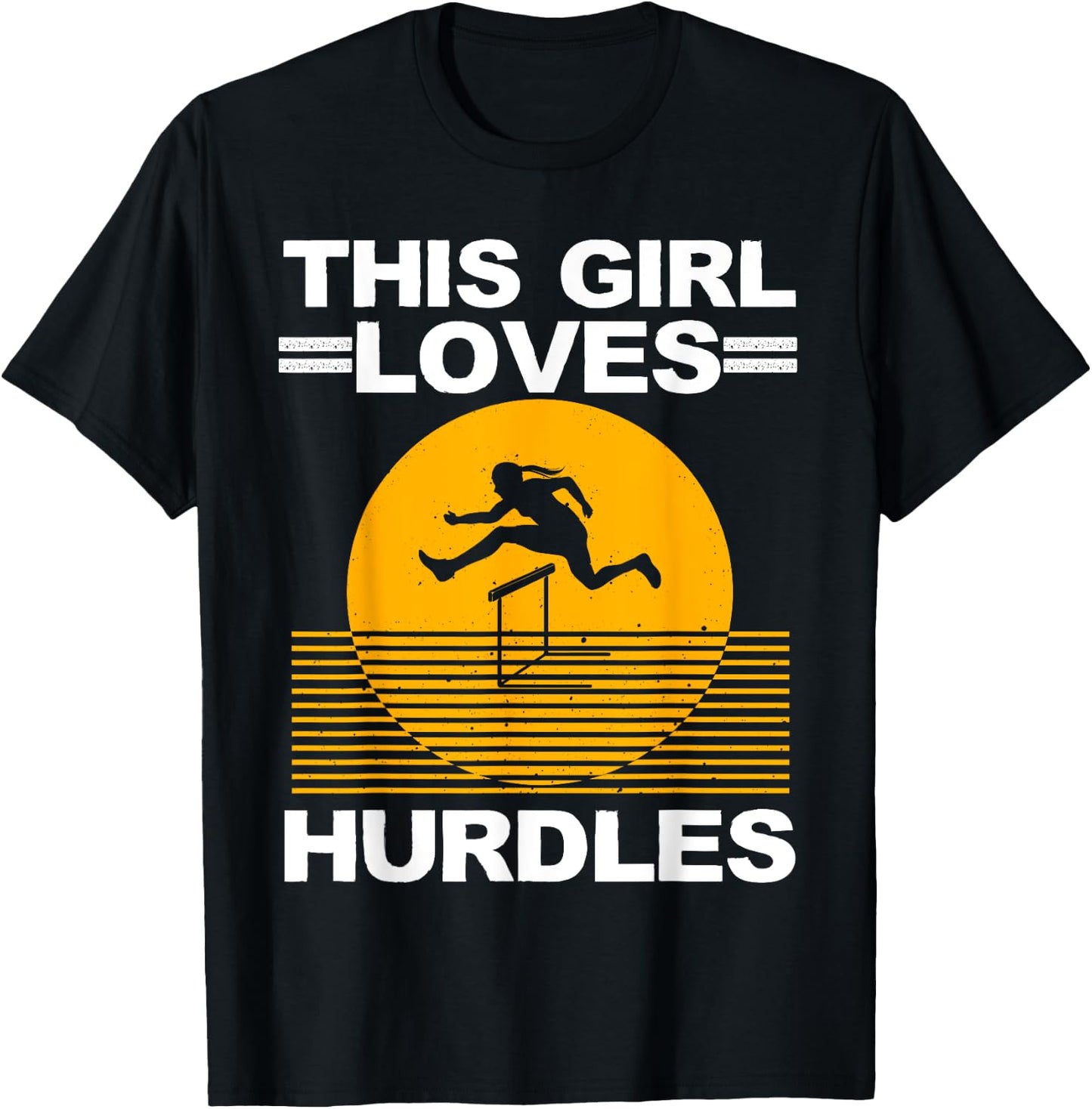 Cool Hurdle Design For Girls Women Hurdling Athletics Sport T-Shirt - T-Shirt | Black
