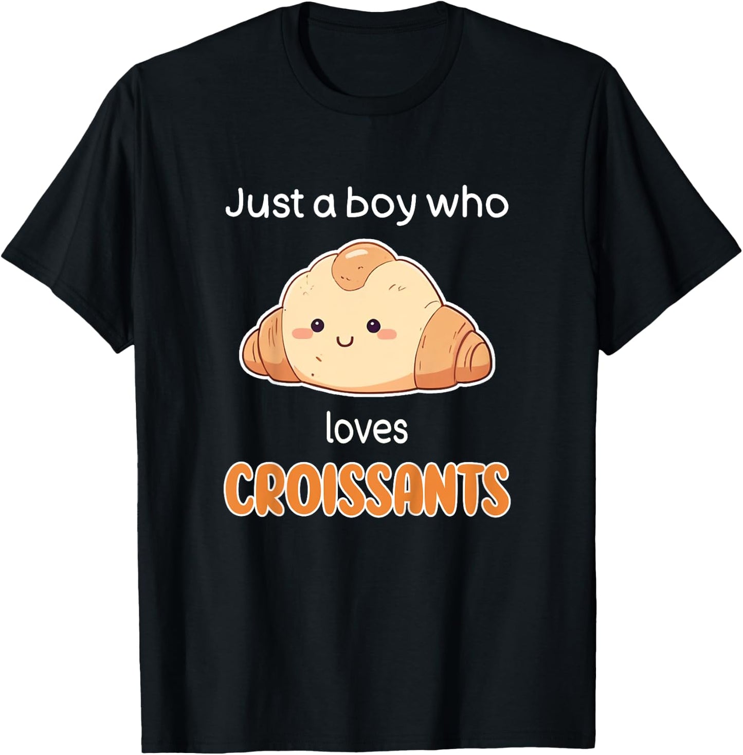 Kids Croissant Shirt Boys I Love Croissants Kids Croissant Lover T-Shirt - T-Shirt | Black